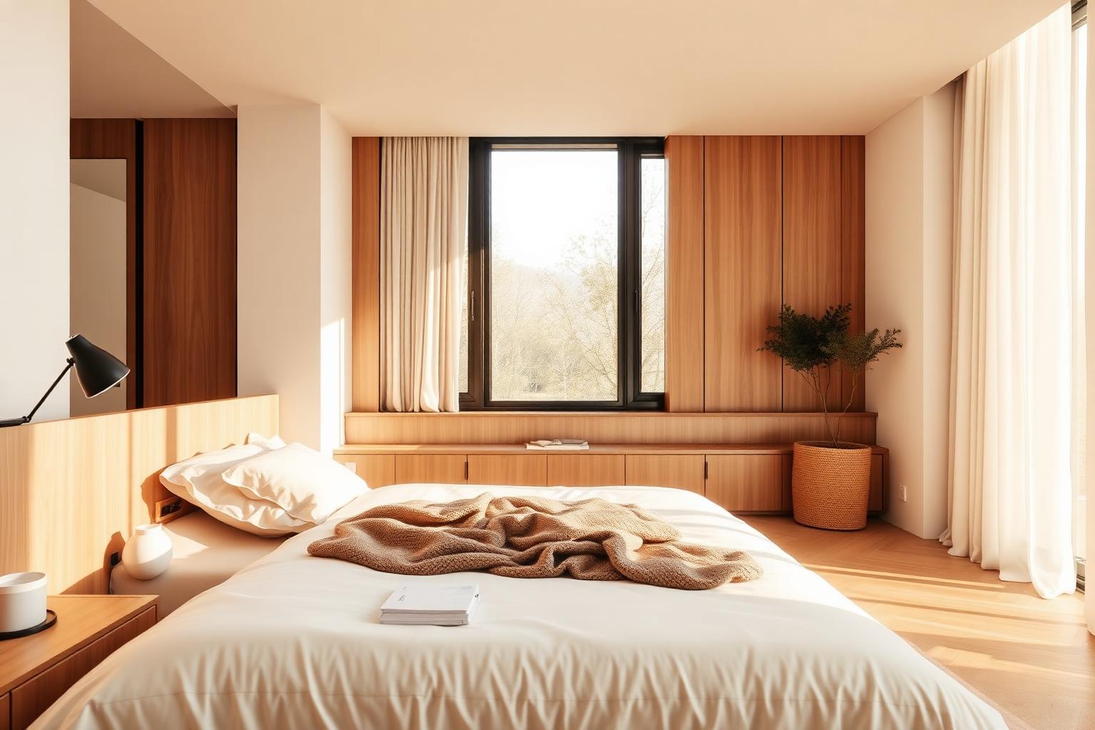 Modern bedroom with premium bedding