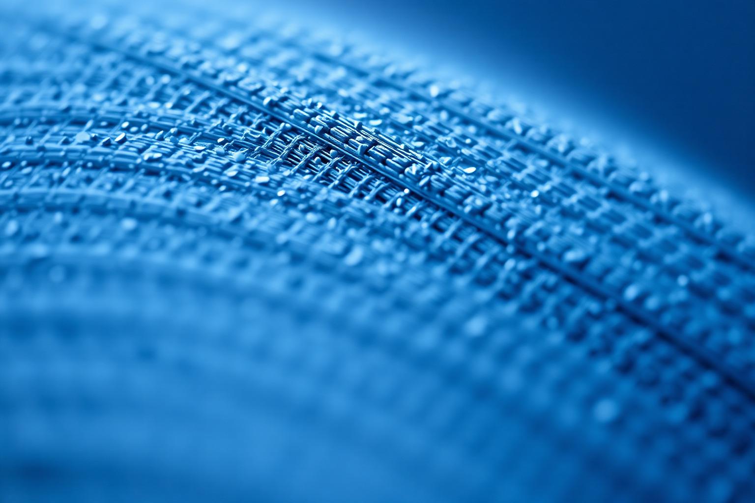 Macro of a high-performance technical apparel fabric with moisture beading